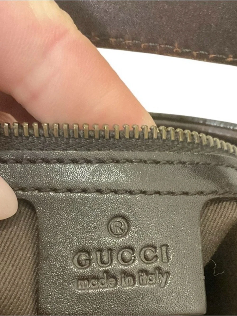 Rare & Authentic Vintage Gucci Beige Brown GG Canvas Crescent Hobo Bag